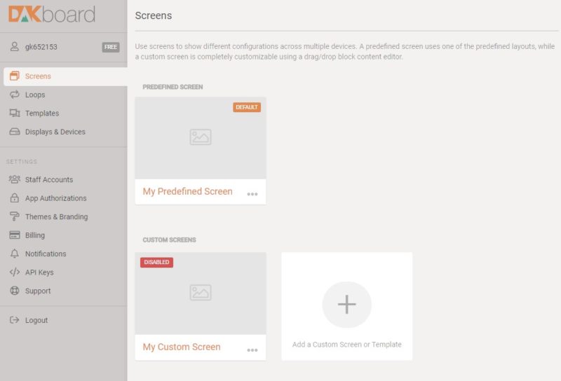 DAKboard Screen